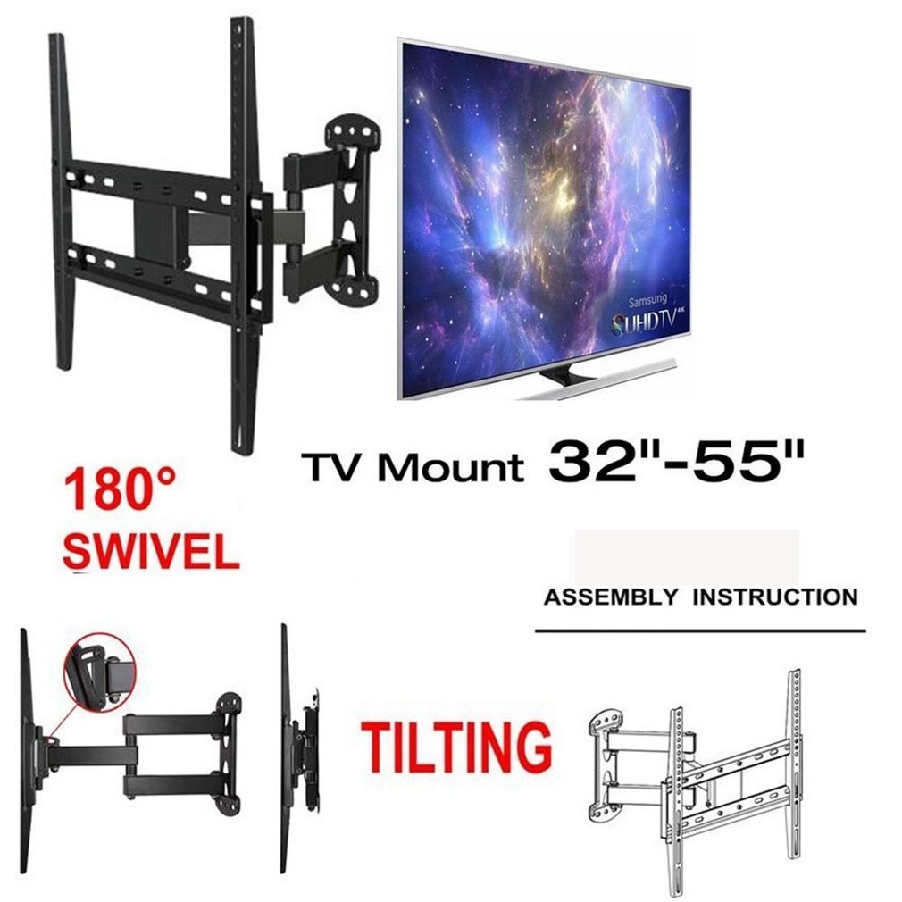 Heavy Duty มุมทีวี Wall Mount Bracket หมุนยาว 40 43 49 50 55 นิ้ว Full Motion Swing Arm XL Long Extension Wall Mount
