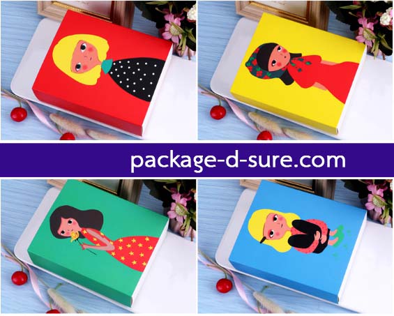 โปรโมชั่น//กล่องมาการอง 8-10 ชิ้น ชุด 4 สี 4 ลาย ลายเด็กหญิง