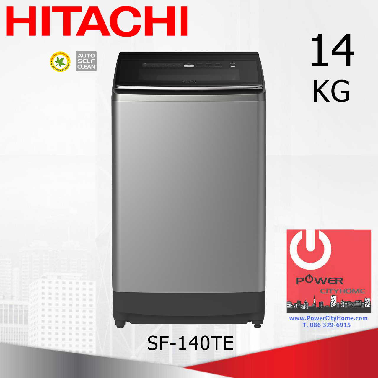 เครื่องซักผ้า Hitachi Dynamic-Stream Wash 1 ถัง 14 กก. รุ่น SF-140TE