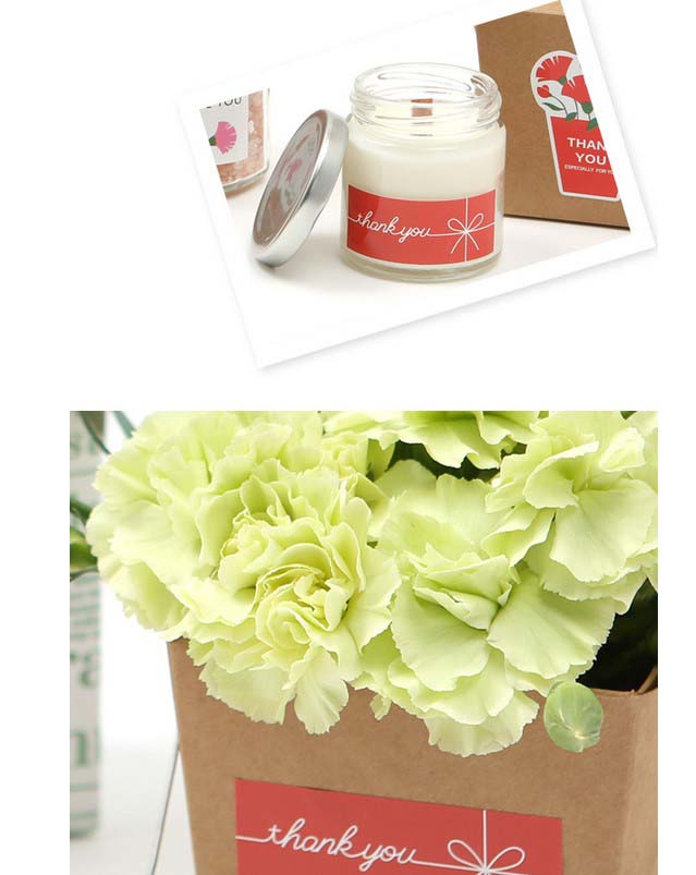 สติกเกอร์ THANK YOU สี่เหลี่ยมผืนผ้า สีแดง แพ็ค 5 แผ่น 75 ดวง