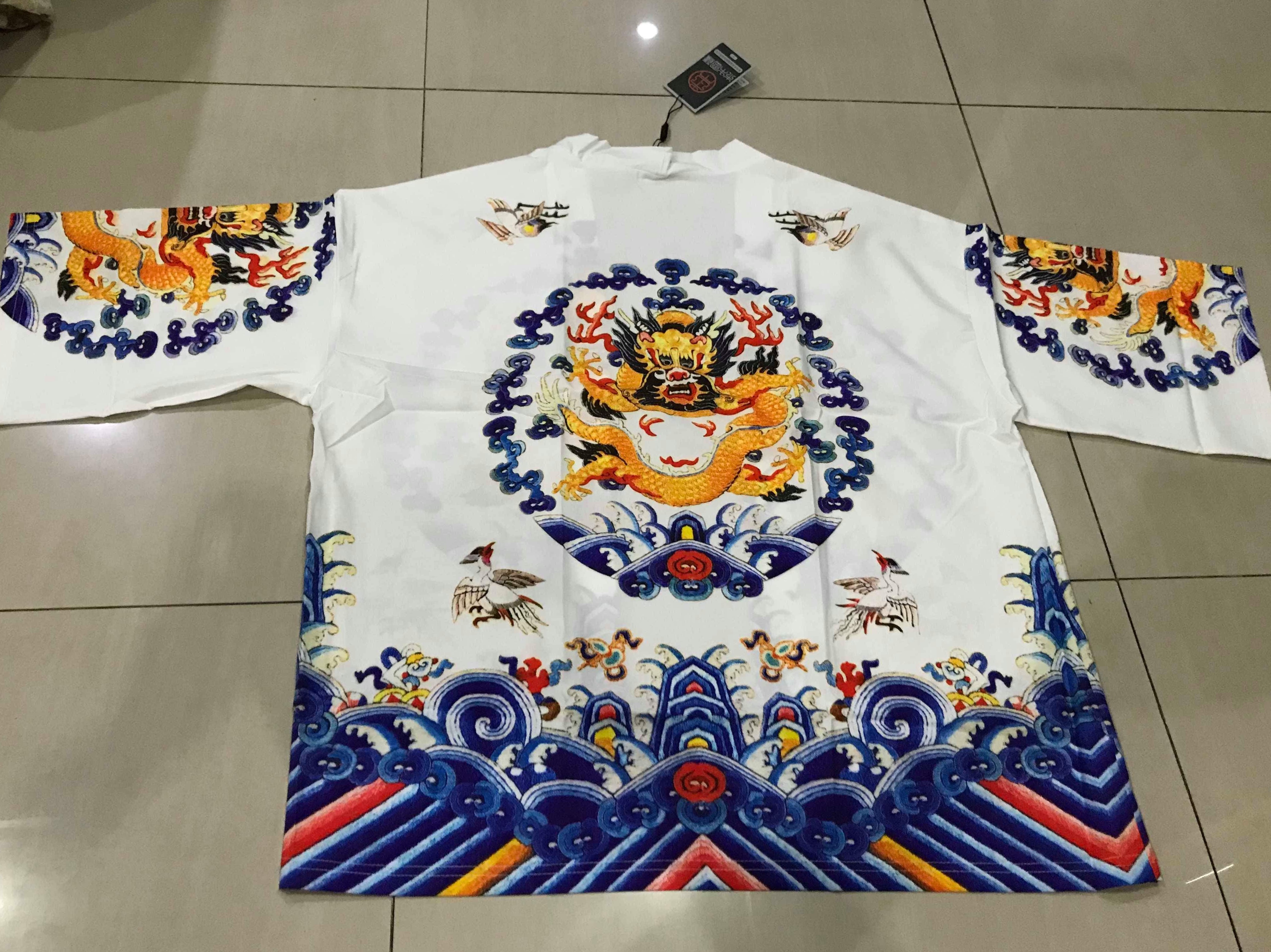 เสื้อแจ๊คเก็ต ลายมังกรสีขาว รหัส HOT 64