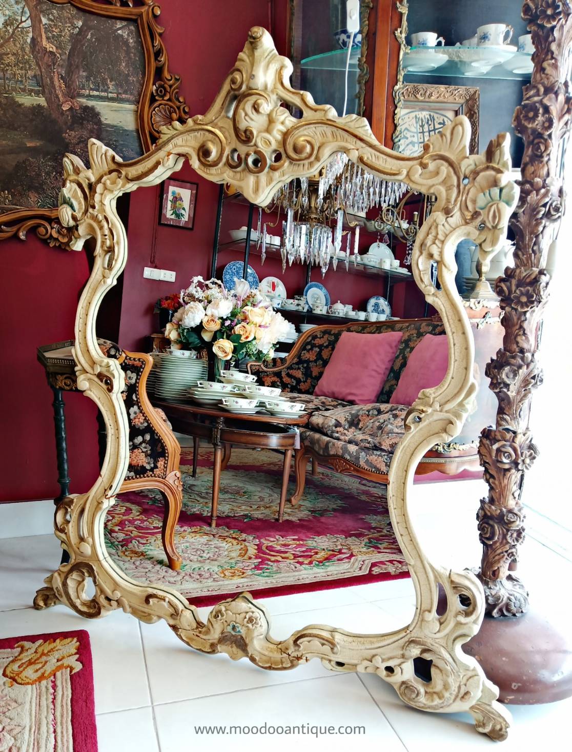 Italian Rococo Painted Mirror