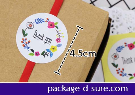 สติกเกอร์ทรงกลม ลายดอกไม้ ไซส์ 4.5cm แพค 6 แผ่น 36 ดวง