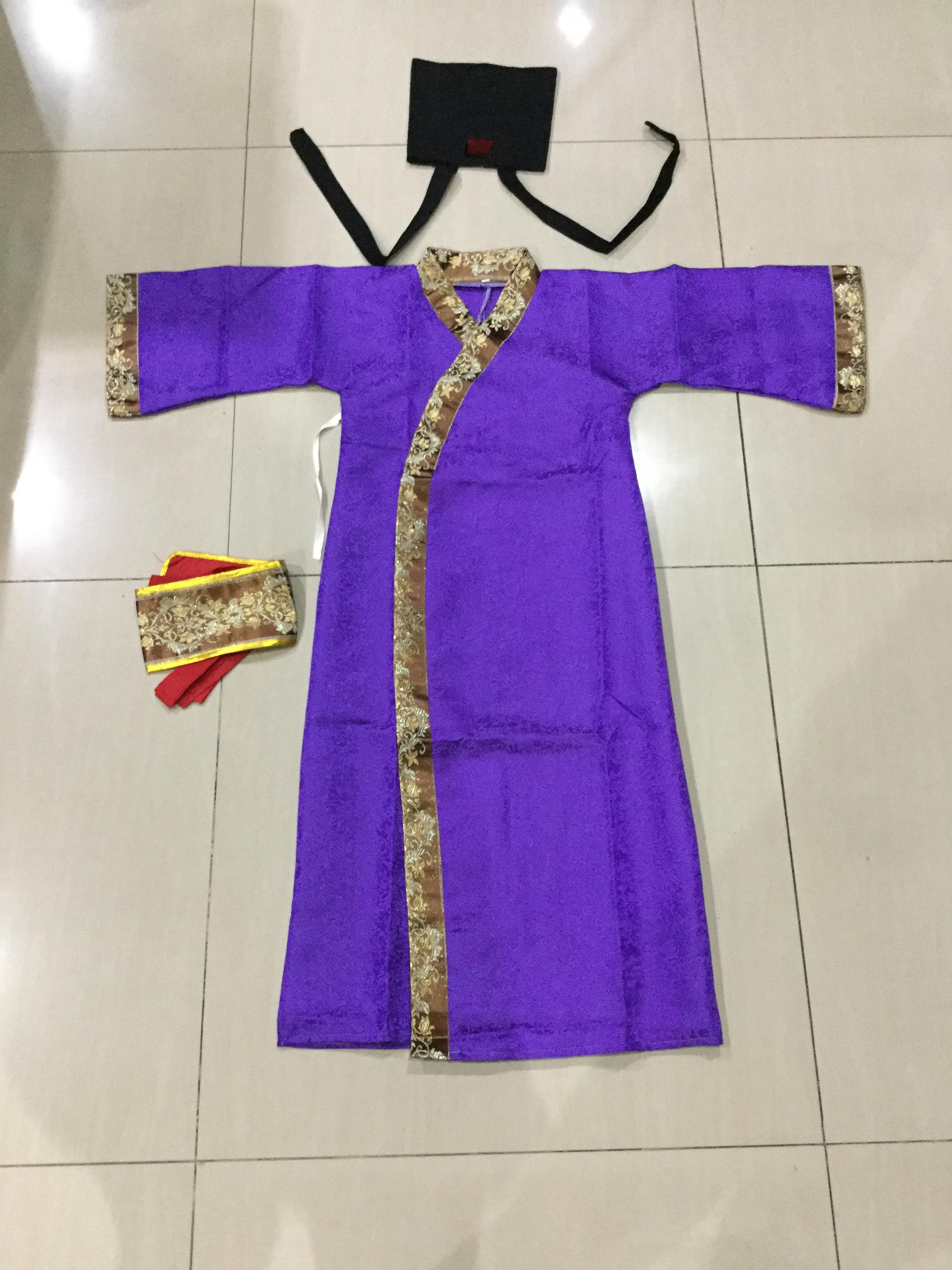 ชุดจอหงวน รหัส HD 68 สีม่วง ผ้าลินิน เบาใส่สบาย สินค้าพร้อมส่ง