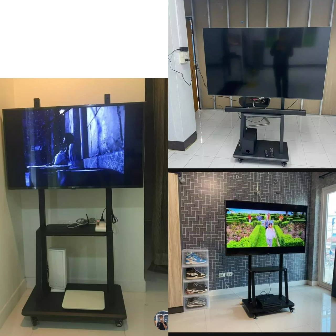 Gnn-1700ขาทีวีตั้งพื้น ขาทีวีเคลื่อนที่ มีล้อเลื่อน พร้อมชั้นวาง (รองรับจอขนาด 32-75” น้ำหนัก75g