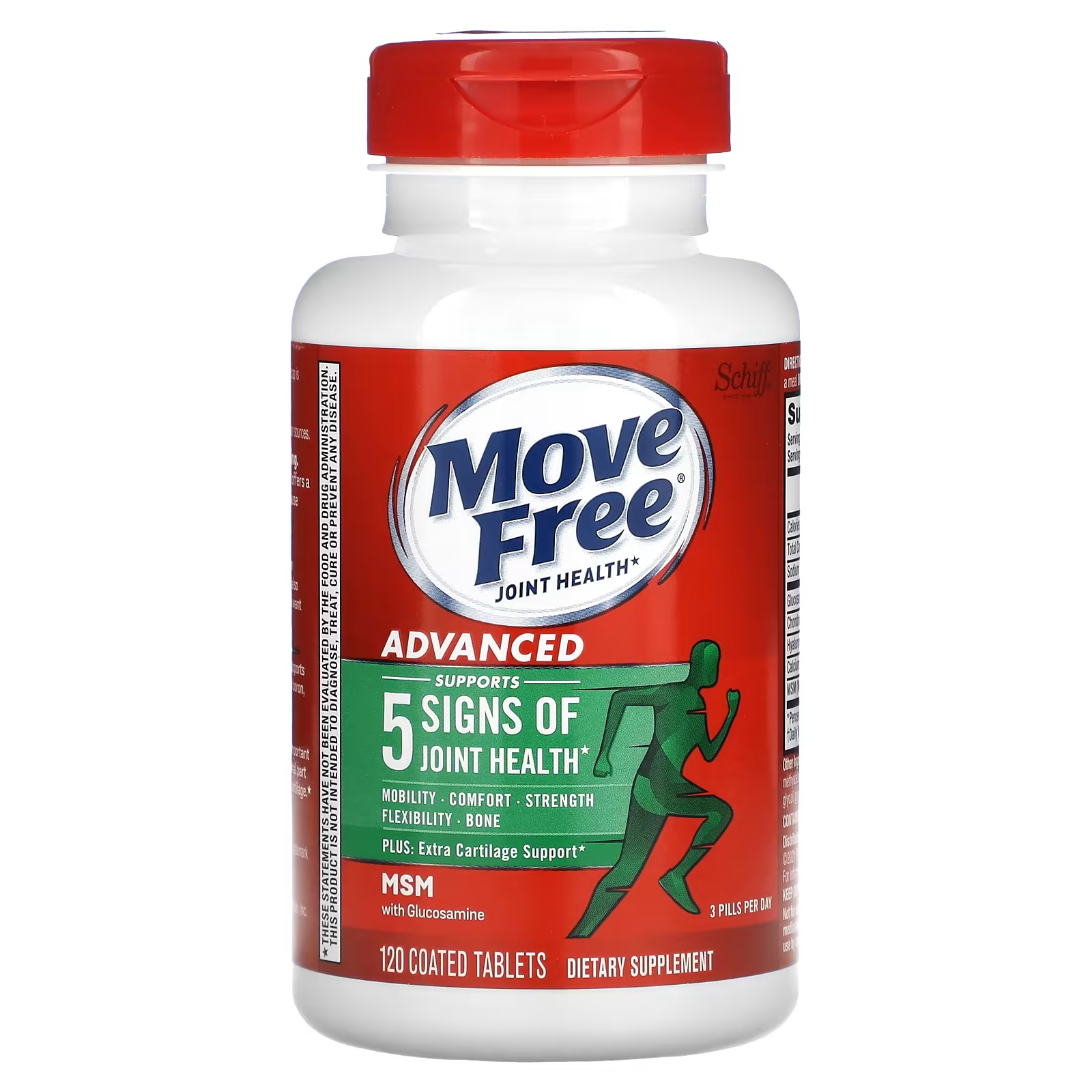 Schiff Move Free Advanced Plus 1500mg MSM ฉลากเขียว 120 เม็ด หมดอายุ 01/2028