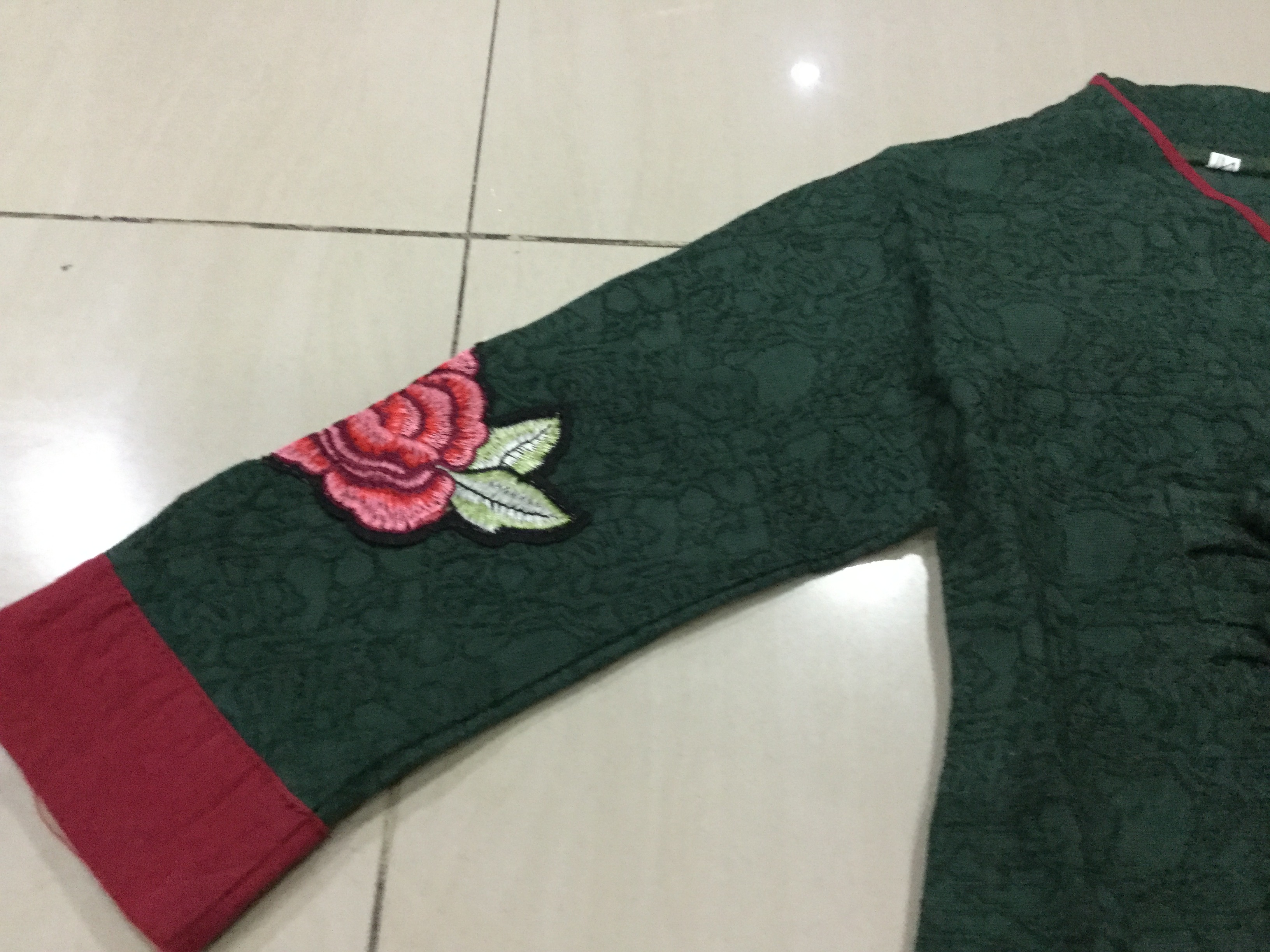 เสื้อคลุมสาวน้อย ผ้าฝ้าย สีเขียวรหัส DG 58 สินค้าพร้อมส่ง