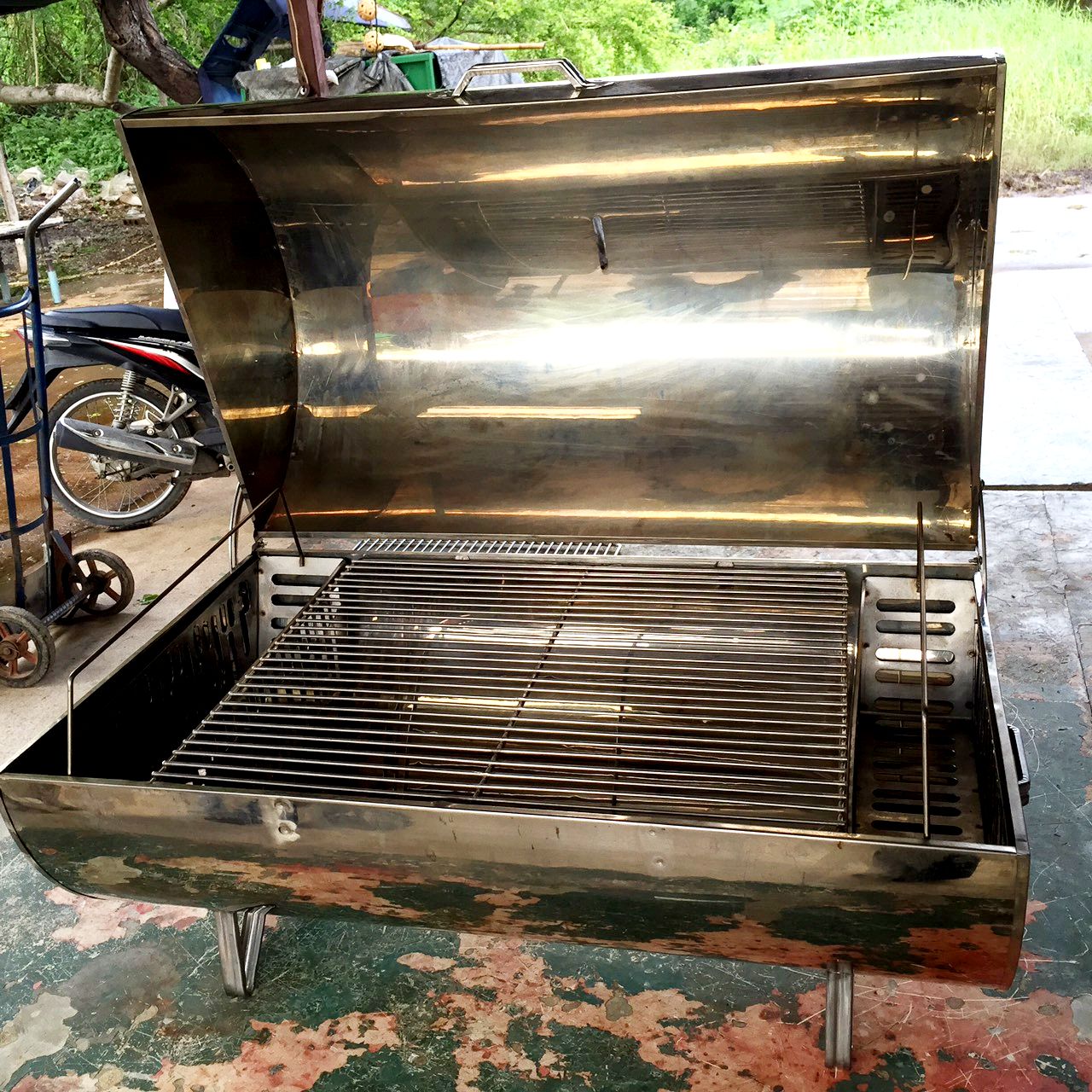 เตาอบสแตนเลสไร้ควัน ชายใหญ่ ขนาด 73 ซม.