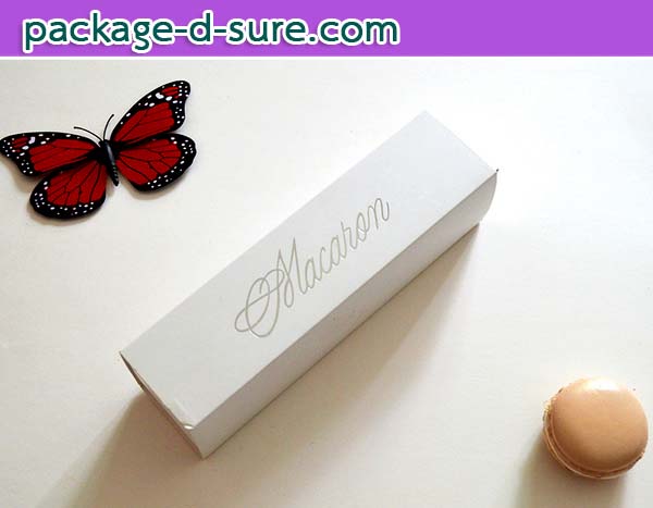 โปรโมชั่น//กล่องมาการอง 6 ชิ้น 5.4x20.5x5.3 สีขาว ลายเซ็นต์ macaron