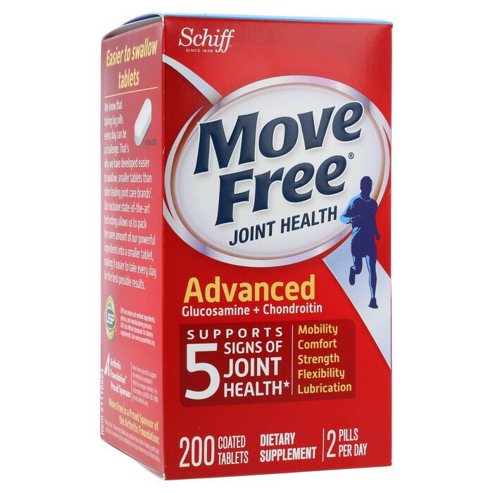 Schiff Move Free Advanced ฉลากแดง 200 เม็ด บำรุงไขข้อ เพิ่มน้ำในข้อต่อ หมดอายุ 02/2028