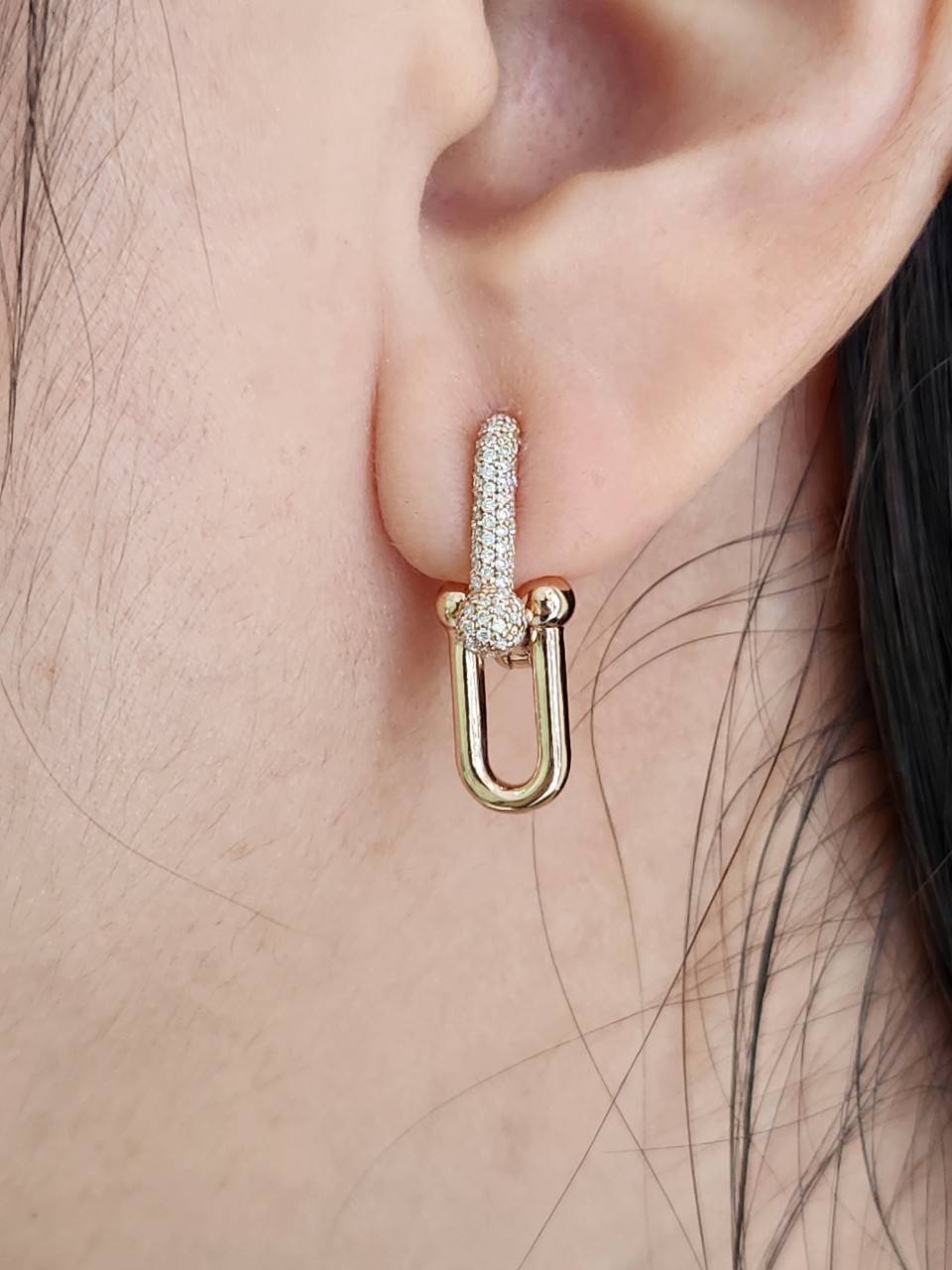 ต่างหูเพชรแท้ดีไซน์ Tiffany Hardware