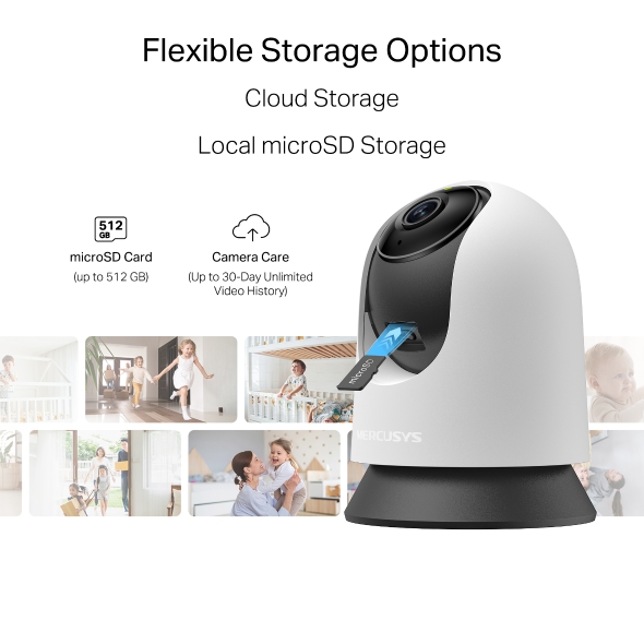 MC210 Pan/Tilt Home Security Wi-Fi Camera แบรนด์ MERCUSYS รับประกันสินค้า 1ปี