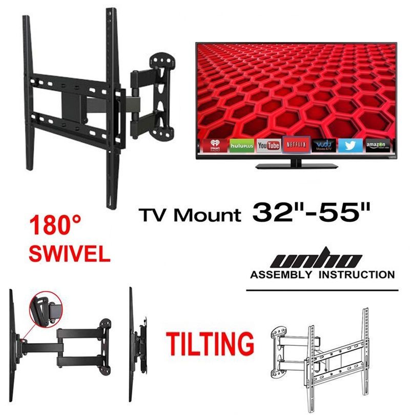Heavy Duty มุมทีวี Wall Mount Bracket หมุนยาว 40 43 49 50 55 นิ้ว Full Motion Swing Arm XL Long Extension Wall Mount