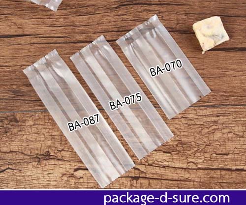 ถุงซีลกลางกึ่งขุ่นขยายข้าง ขอบหยัก 4.5x15+2.5 แพ็ค 100 ใบ