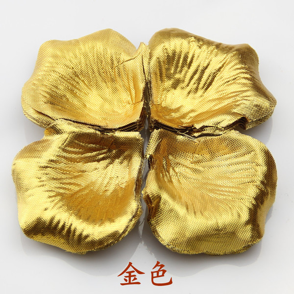 โปรโมชั่น//กลีบกุหลาบ รหัสสี 50 สีทอง เคลือบเงา แพคละ 95-100 กลีบ