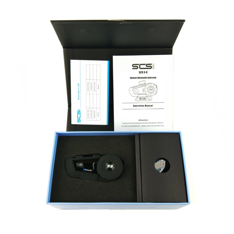 SCS S9 บลูทูธติดหมวกกันน็อค Motorcycle Helmet Intercom Bluetooth Headset (แพคเดี่ยว)