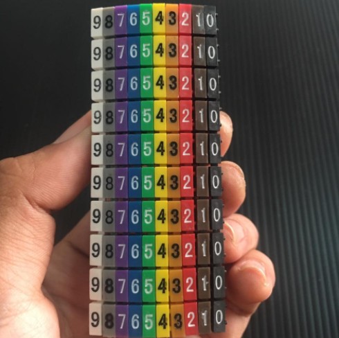 มาร์สายแลนด์ 10 สี ตัวเลข 0-9 อย่างละ 10 ตัว รวม 100 ตัว ใน 1 ชุด