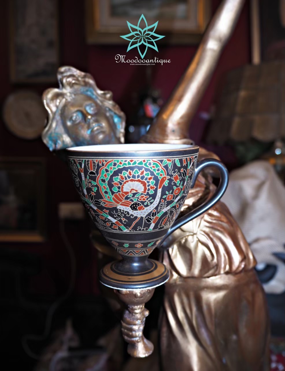 ชุดกาแฟเพ้นท์ลายนกยูง Japan