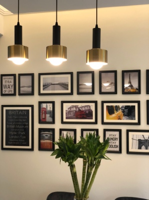 ชุดกรอบรูปติดผนัง London (Black20) กรอบรูปไม้สีดำ 20 ชิ้น พร้อมภาพตามแบบและวัสดุติดตั้ง