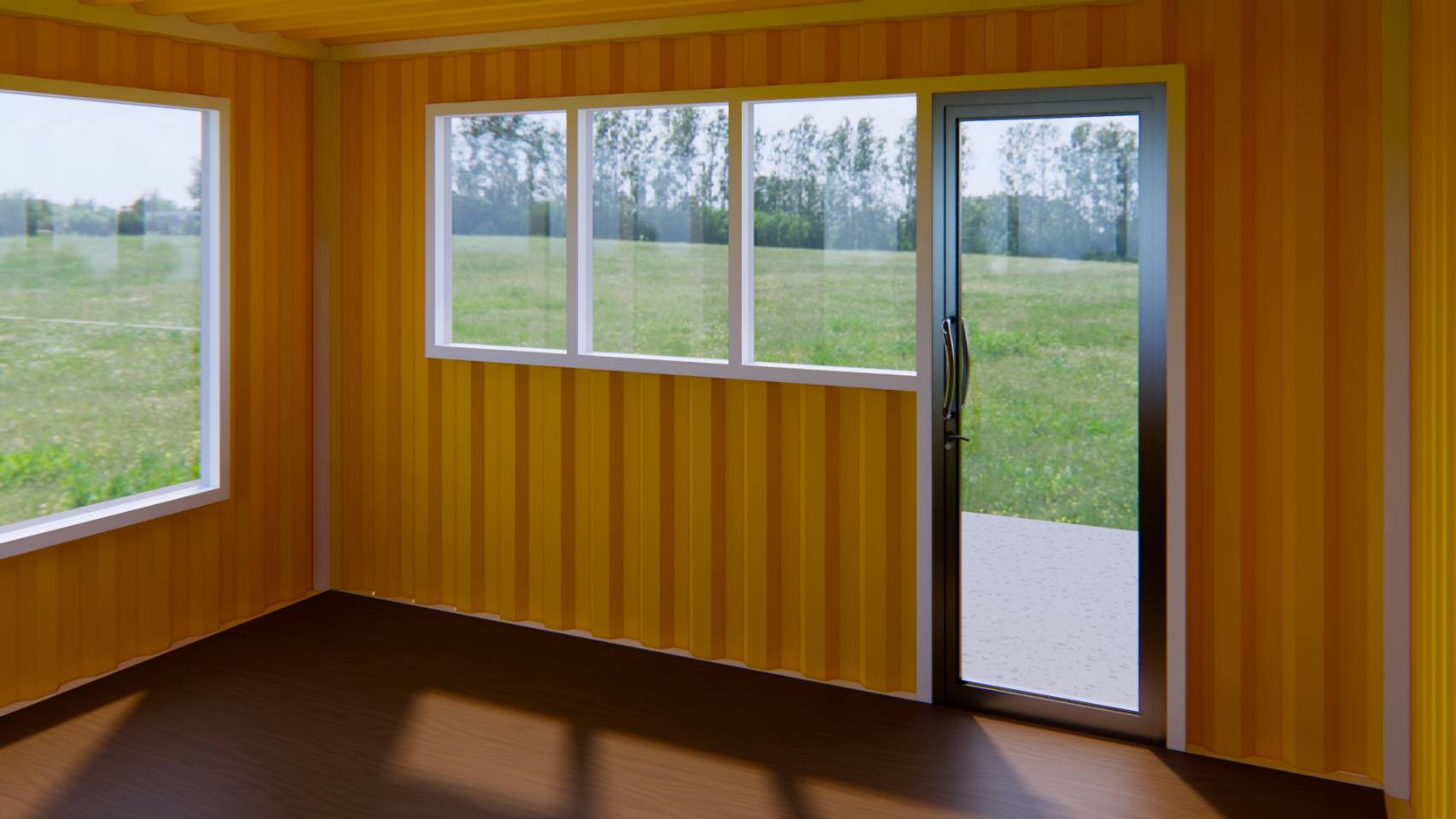 ตู้คอนเทนเนอร์ ร้านค้า ออฟฟิศขนาดเล็ก UC-K04 ขนาด 4เมตร * 4 เมตร * สูง 2.4 เมตร พร้อมพืนกระเบื้องยาง เลือกสีตู้ได้ *** รวมค่าขนส่งแล้ว