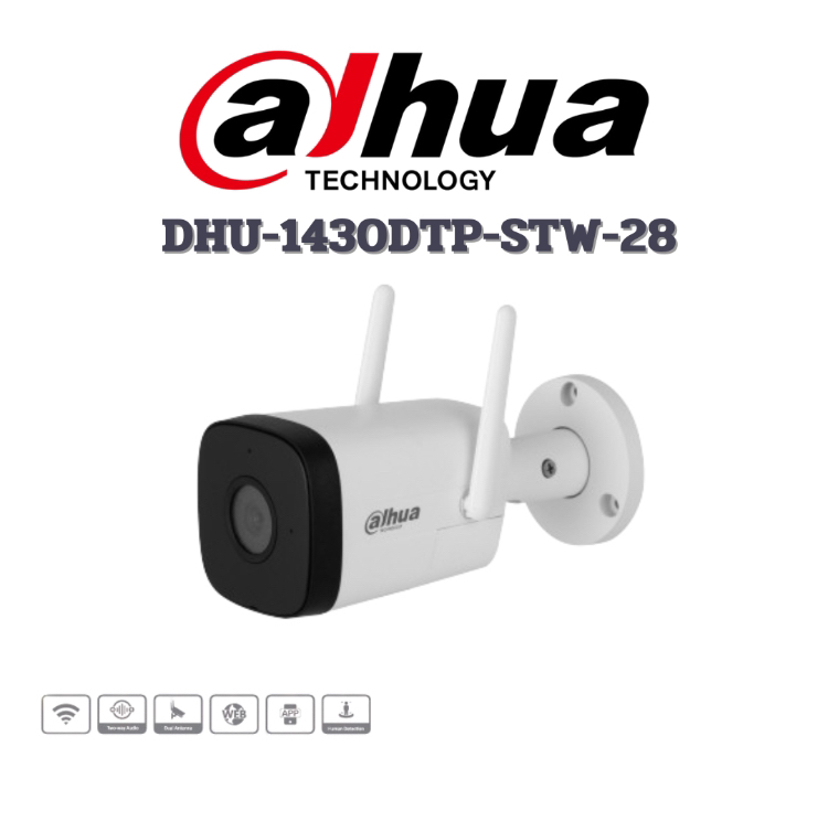 DHU-1430DTP-STW-28 Bullet WiFi 4MP 2.8 Mic 30 IR LED IP67