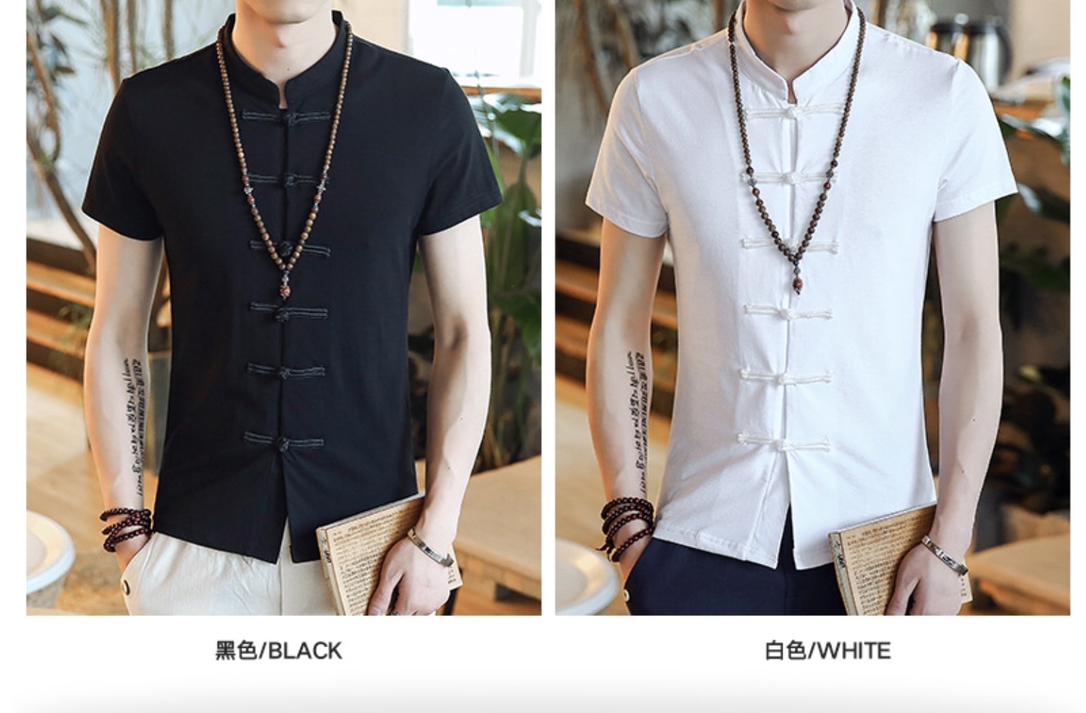 เสื้อผู้ชาย ผ้าฝ้าย+spandex+ยืดสีขาว รหัส SH 71 สินค้าพร้อมส่ง