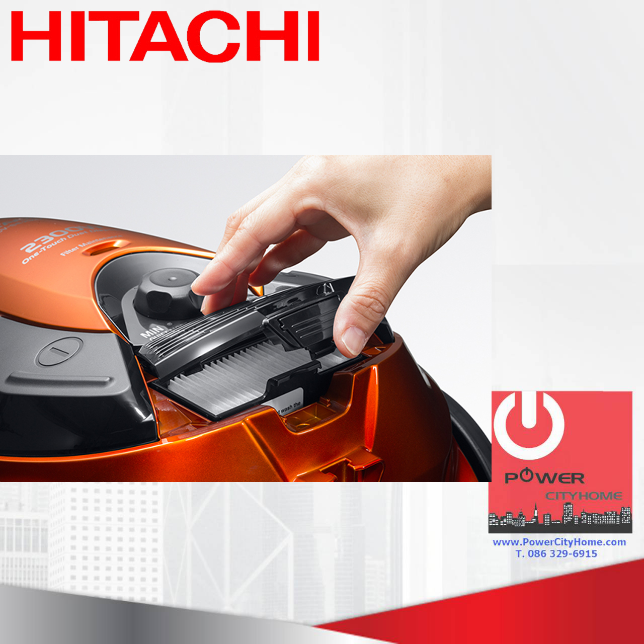 เครื่องดูดฝุ่นแบบกล่อง ไซโคลน (2 ลิตร) ฮิตาชิ 2,300 วัตต์ รุ่น CV-SE230V