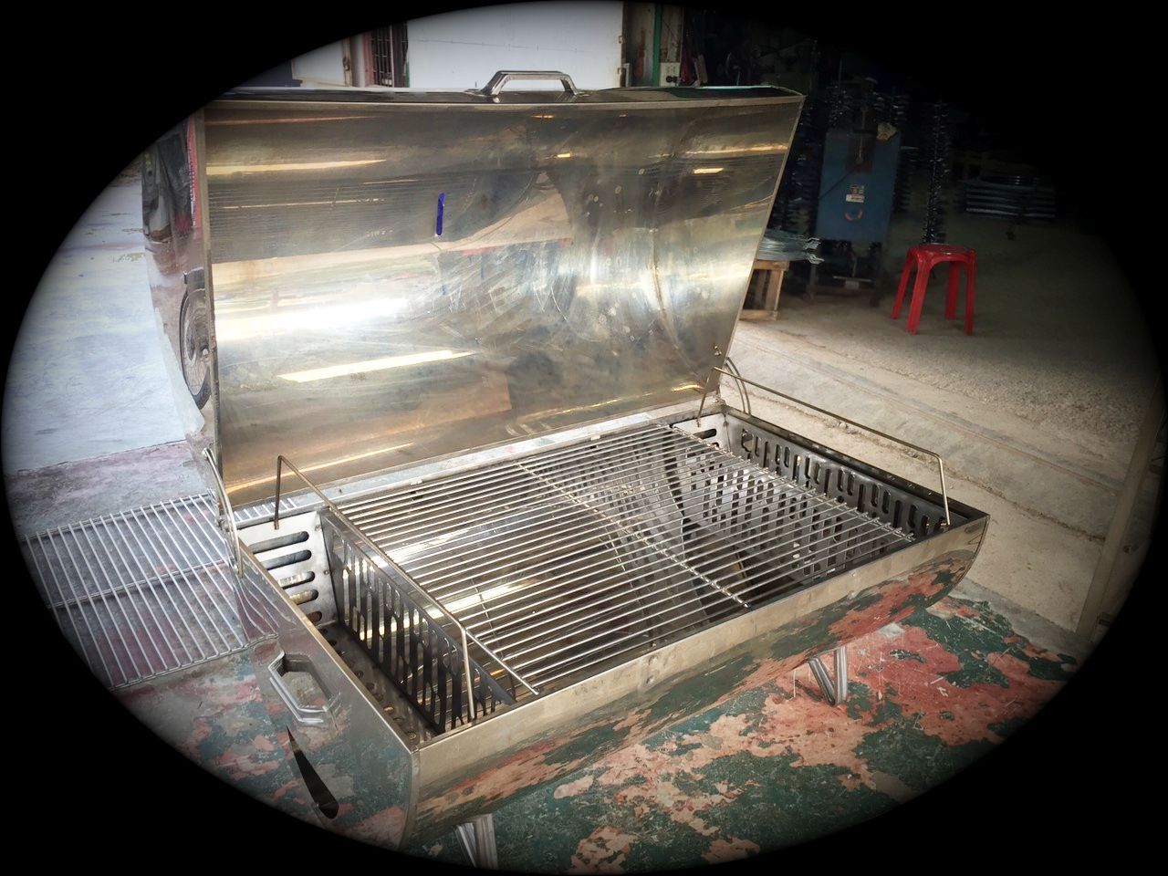 เตาอบสแตนเลสไร้ควัน ชายใหญ่ ขนาด 73 ซม.