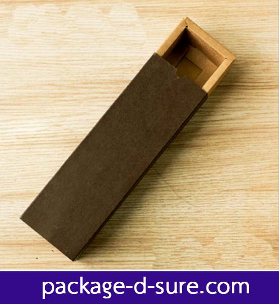 โปรโมชั่น//กล่องคราฟทรงยาว ไซส์เล็ก แบบสวมน้ำตาลเข้ม 24.6x7.8+5.2