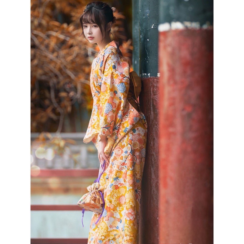 #กิโมโน สีเหลือง พร้อมส่ง