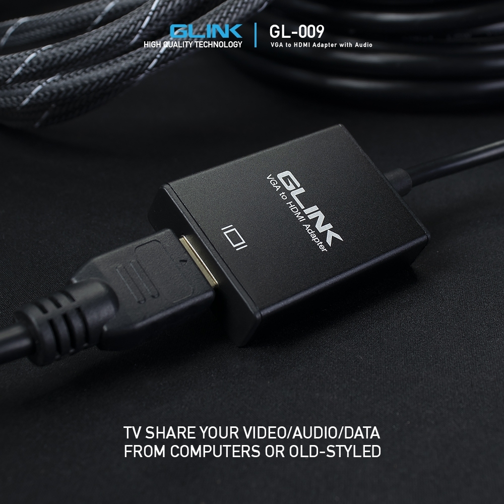 GLINK box.ตัวแปลง GL-009 VGA TO HDMI Glink