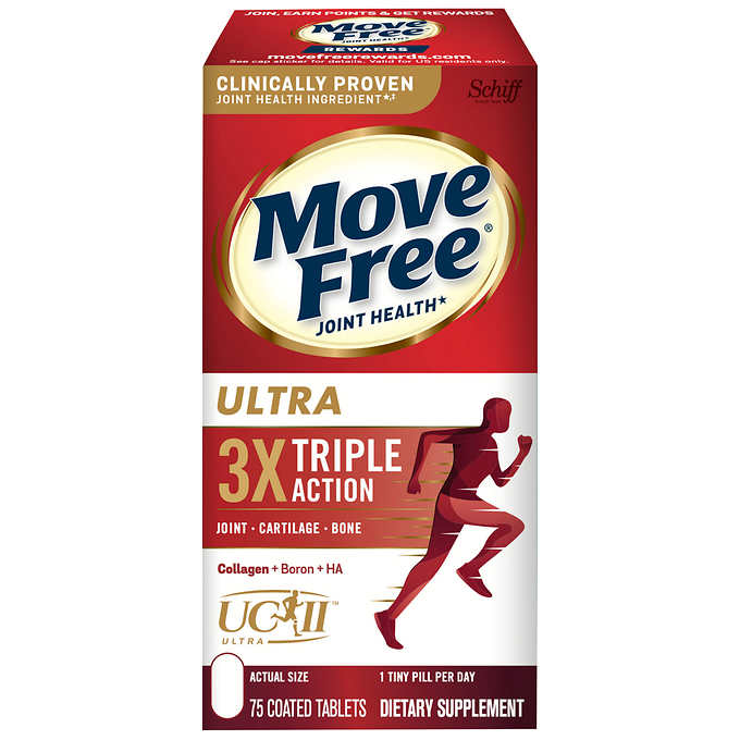 ** โปร 9.9.25 + ค่าจัดส่ง 29- ทุกออเดอร์ ** Schiff Move Free Ultra Triple Joint Action ฉลากใหม่ 75 เม็ด หมดอายุ 09/2027