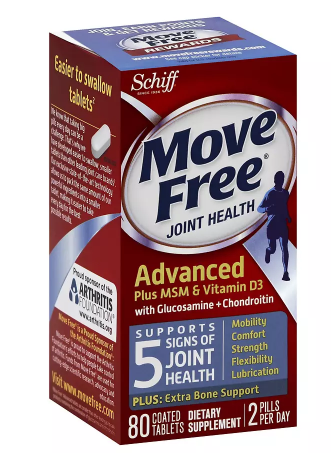 Schiff Move Free Advanced Plus MSM & Vitamin D ฉลากน้ำเงิน 80 เม็ด หมดอายุ 07/2027