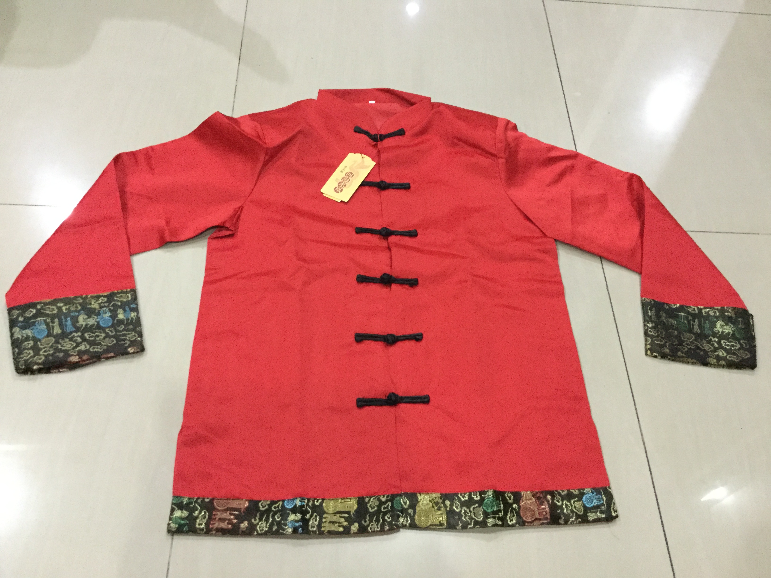 เสื้อจีนผู้ชายสีแดง ZH135 พร้อมส่ง