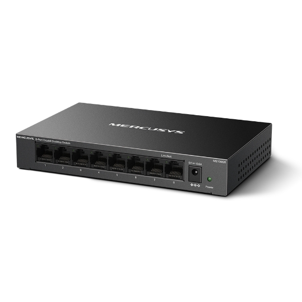 MS108GS 8-Port Gigabit Desktop Switch แบรนด์ MERCUSYS รับประกันสินค้า 3 ปี
