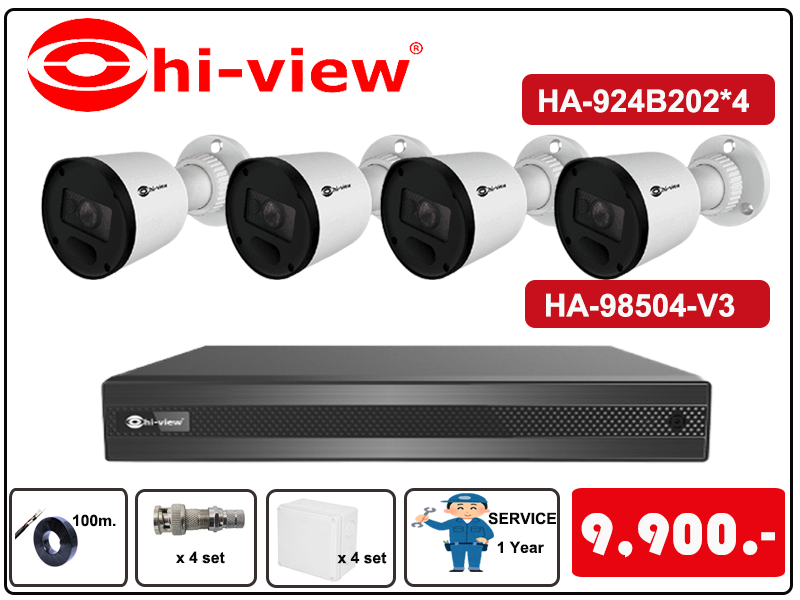 ชุดกล้องพร้อมติดตั้ง Hiview 2 ล้าน จำนวน 4 ตัว รับประกันสินค้า3 ปี / งานติดตั้ง 1 ปี **** โปรโมชั่นประจำเดือน หมดแล้วหมดเลย!!!!! #ติดตั้งกล้อง #กล้องพร้อมติดตั้ง # กล้องวงจรปิด #กล้องดูผ่านมือถือ #cctv #กล้องไวไฟ #กล้อง wifi #กล้องcctv