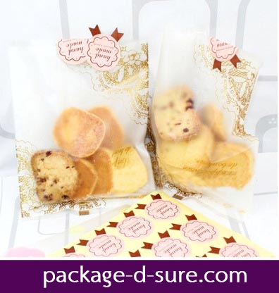 สติกเกอร์ ลายโบว์ Hand Made ชมพู แพ็ค 5 แผ่น 75 ดวง