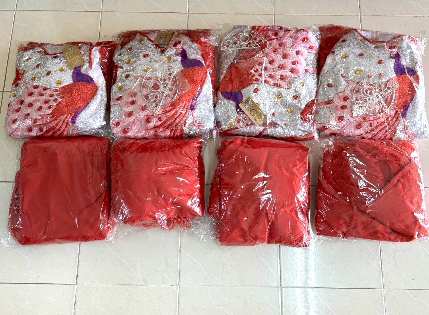 ชุดเจ้าหญิงสีแดง . รหัส PIF 577 สินค้าพร้อมส่ง