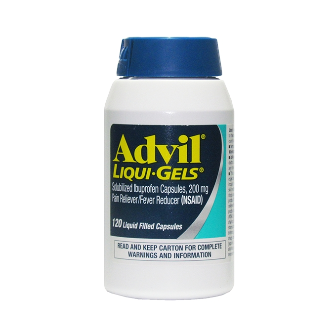 Advil Liqui-Gels 120 Liquid Gels ยาแก้ปวดลดไข้แอดวิล 120 เม็ดเจล หมดอายุ 06/2027