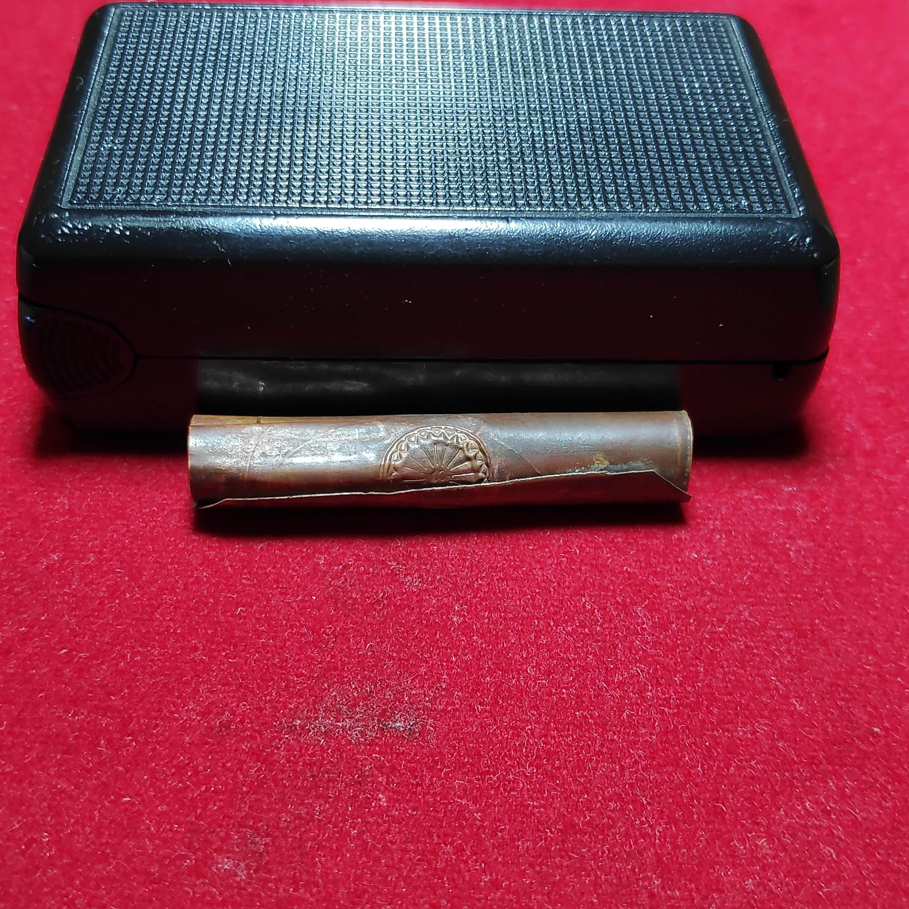 ตะกรุดทองเเดงหลวงปู่โต๊ะวัดประดู่ฉิมพลีตอกโค๊ต2ตัวยาว4เซ็นต์ปี2510