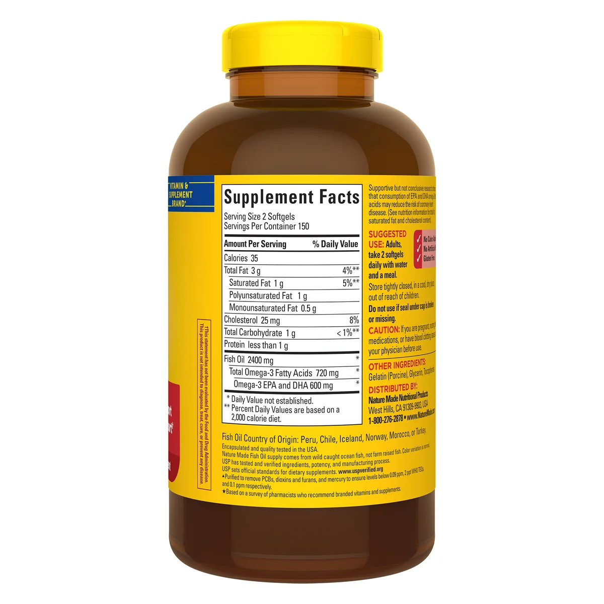 Nature Made Fish Oil 1200mg 300 softgels หมดอายุ 03/2027