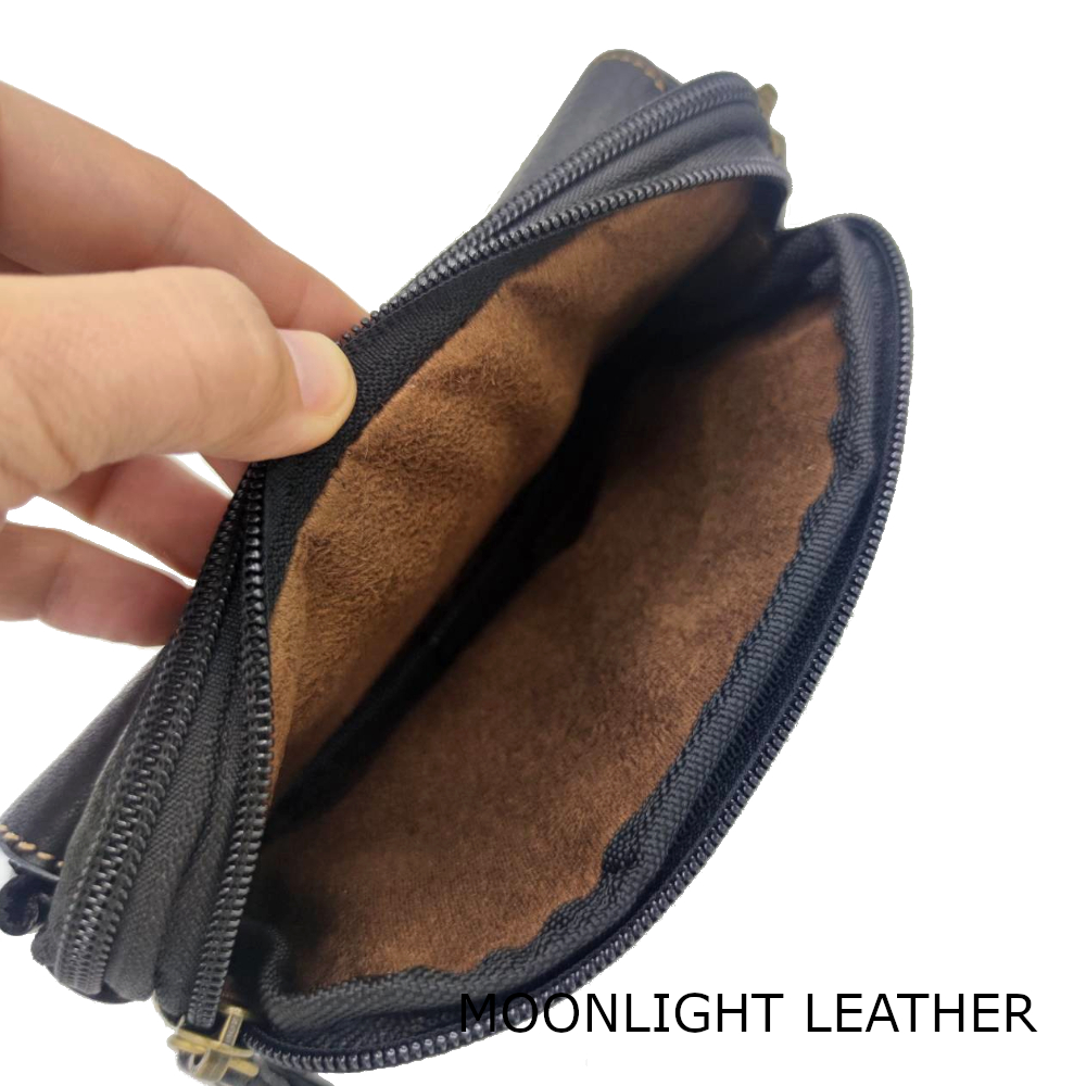 กระเป๋าหนังแท้ สะพายได้ คาดเอวได้ ใส่โทรศัพท์ได้ ใส่พาสปอร์ตได้ สีดำ หนังนิ่ม นุ่ม ทนทาน ไม่ลอกร่อน แถมถุงผ้ากันฝุ่นฟรี