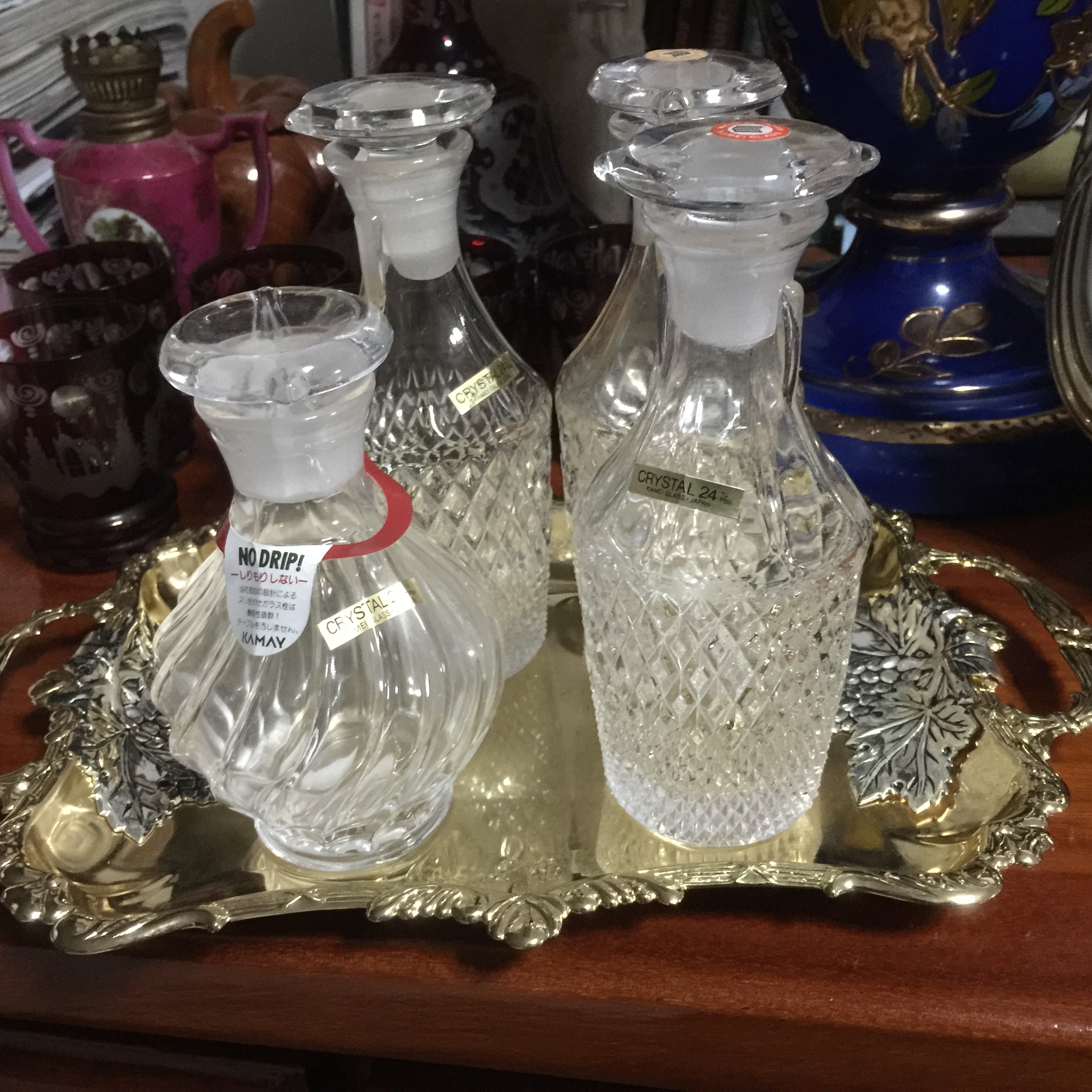 ชุดขวดแก้วคริสตัลสำหรับใส่เครื่องดื่มจากญีปุ่น