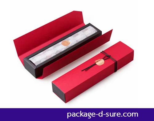 กล่องช็อคโกแลต 6 ช่อง 6x24x3.5 สีแดง