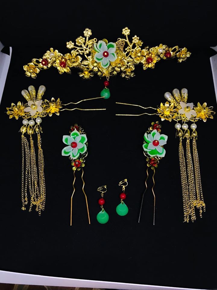 เครื่องประดับผม เจ้าสาวแบบ set รหัส #9