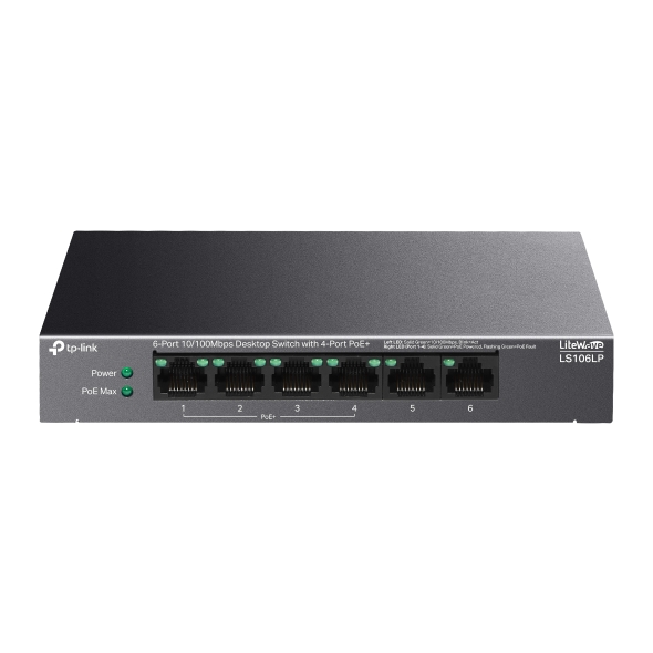 LS106LP 6-Port 10/100Mbps Desktop Switch with 4-Port PoE+