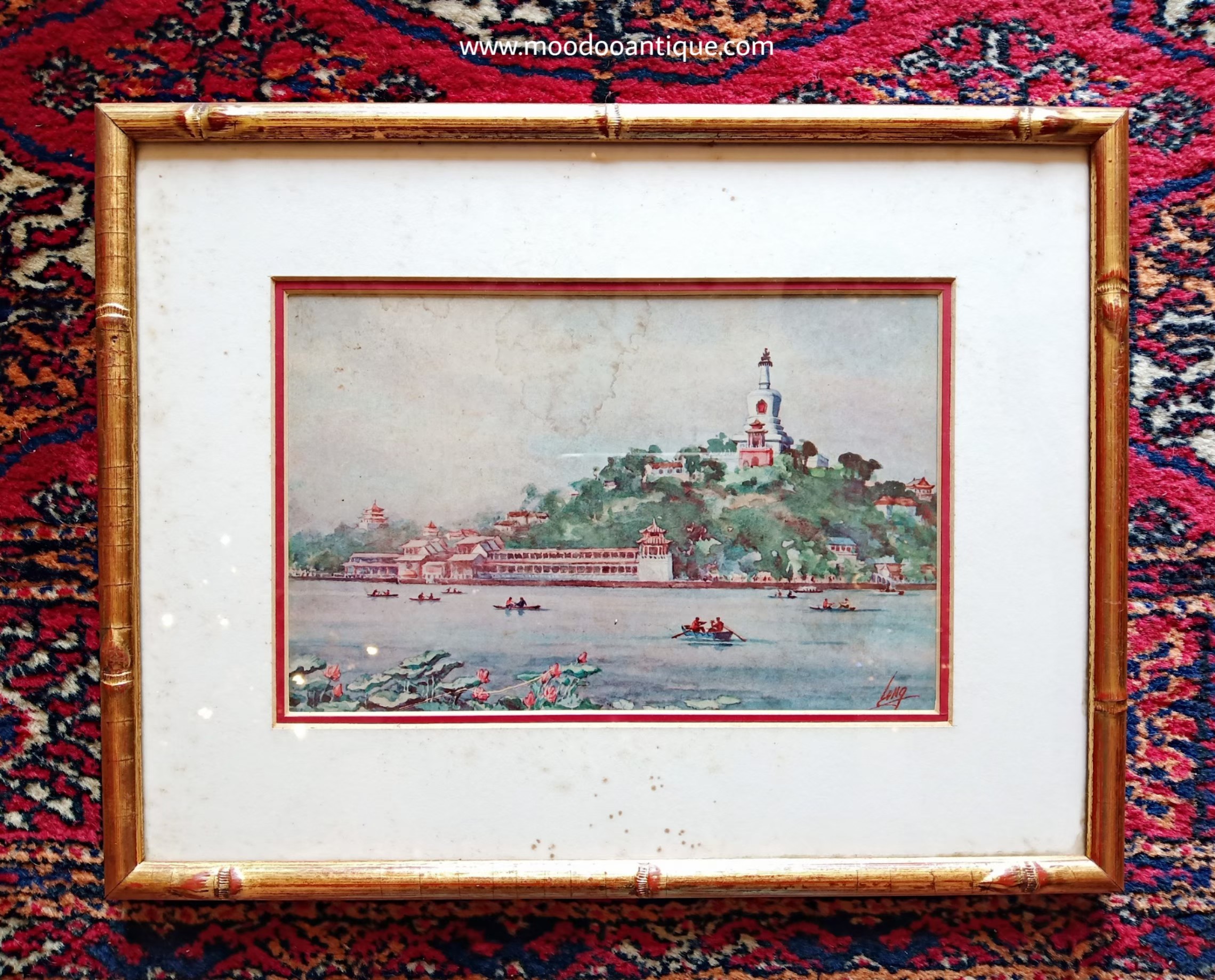 ภาพชุดสีน้ำเมืองจีน 4 ภาพ