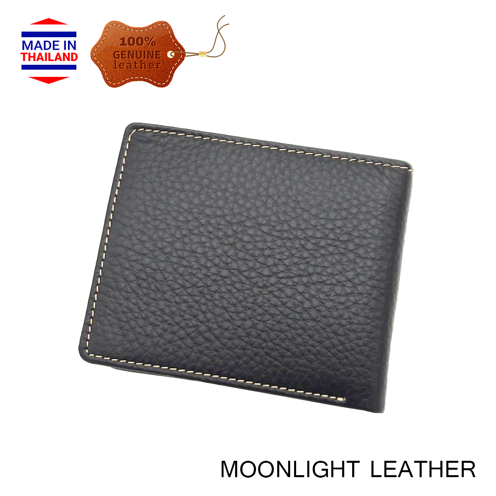 กระเป๋าสตางค์หนังวัวแท้ Moonlight รุ่น Junction ใส่แบงค์ได้ 3 ช่อง ใส่บัตรได้ 18 ใบ สีดำ สวย ทน นิ่ม มีกล่องให้