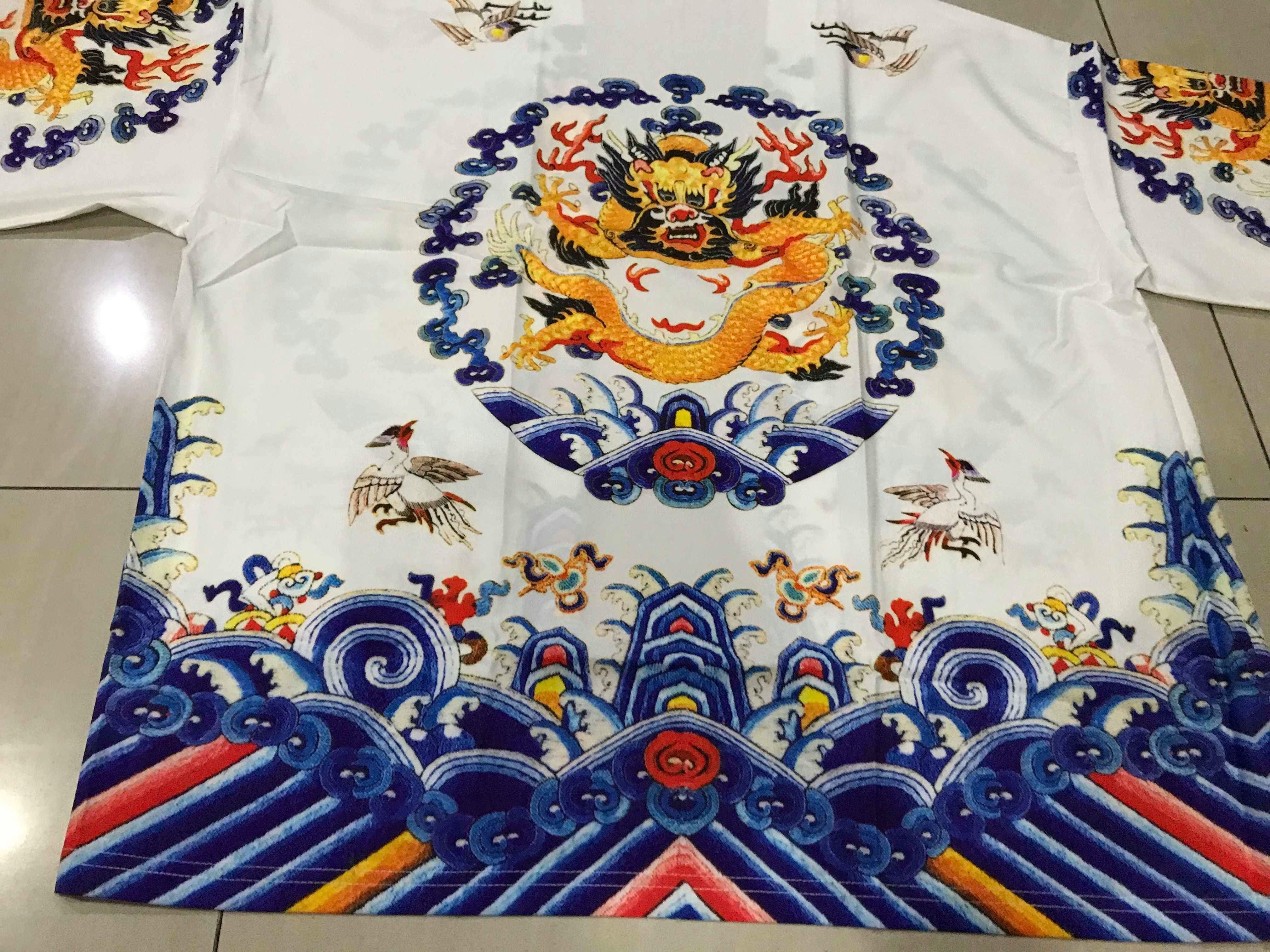 เสื้อแจ๊คเก็ต ลายมังกรสีขาว รหัส HOT 64