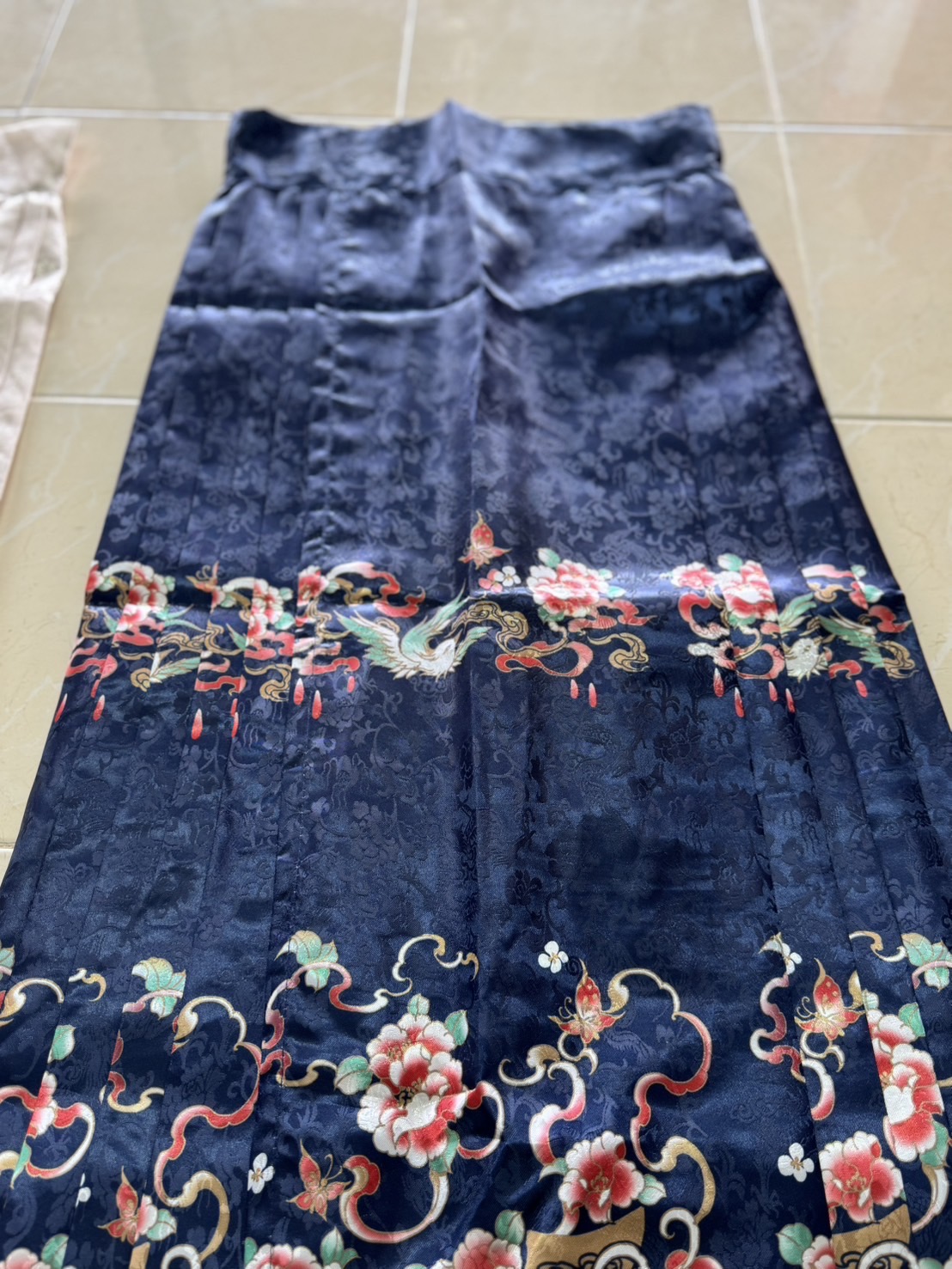 กระโปรงหม่าเมี่ยนยาว สีน้ำเงิน รหัส514